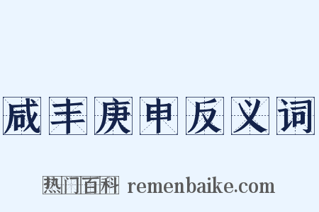 咸丰庚申反义词是什么意思的图片
